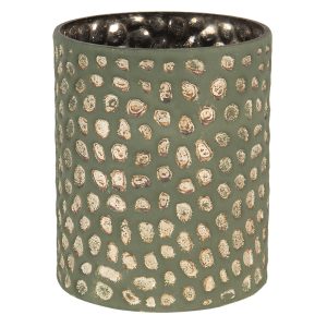Šedivá skleněná váza s nádechem bronzu - 15*13 cm Clayre & Eef  - -
