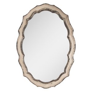 Šedobéžové antik nástěnné zrcadlo s odřením Billy - 52*3*75 cm Clayre & Eef  - -