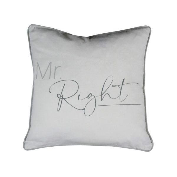 Šedý polštář Mr.Right - 45*10*45cm Mars & More  - -