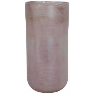 Skleněná proužkovaná růžová váza Tallegna - Ø 20*42 cm Light & Living  - -