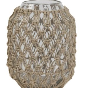 Skleněná váza s jutovým opletením Narona - Ø16*21 cm Light & Living  - -