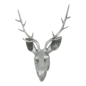 Sříbrná nástěnná dekorace hlava jelena Deer L - 45*30*65cm Mars & More  - -