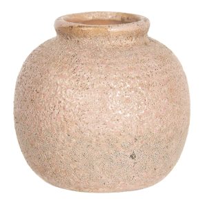 Starorůžová váza s patinou - Ø 8*8 cm Clayre & Eef  - -