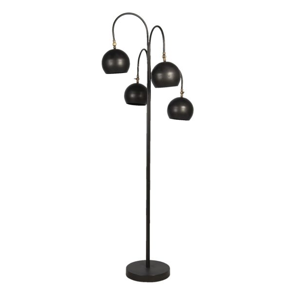 Stojací černá lampa se 4 stínidly Sappheire – Ø 50*175 cm Clayre & Eef  - -