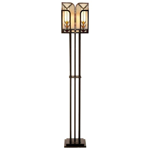 Stojací lampa Tiffany - 35*182 cm 1x E27 / Max 60W Clayre & Eef  - -