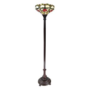 Stojací lampa Tiffany Rouge - Ø 31*186 cm Clayre & Eef  - -