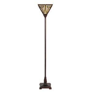 Stojací lampa Tiffany Triangl - 31*31*187 cm E27/max 1*60W Clayre & Eef  - -
