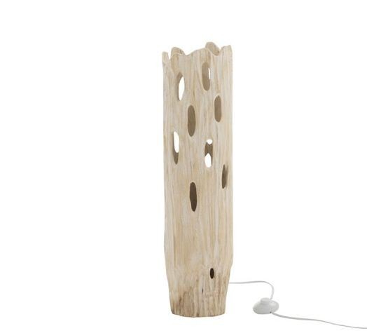 Stolní dřevěná lampa Paulownia Holes 1 -  Ø 18 * 69cm J-Line by Jolipa  - -