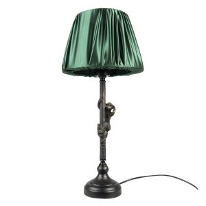 Stolní lampa s opičkou a zeleným stínidlem - Ø25*55 cm / E27 Clayre & Eef  - -
