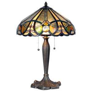 Stolní lampa Tiffany - Ø 41*61 cm 2x E27 Clayre & Eef  - -
