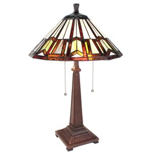 Stolní lampa Tiffany Bernita - 41x64 cm E27/max 2x60W Clayre & Eef  - -