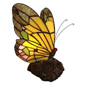 Stolní lampa Tiffany Butterfly - 15*15*27 cm Clayre & Eef  - -