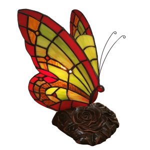 Stolní lampa Tiffany Butterfly II - 15*15*27 cm Clayre & Eef  - -
