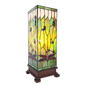 Stolní lampa Tiffany Dragonfly square Clayre & Eef  - -