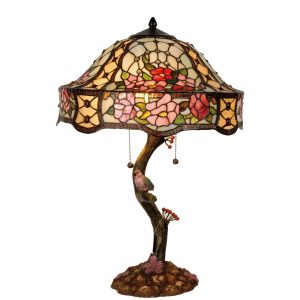 Stolní lampa Tiffany Flowers - Ø 45*62 cm 3x E27 / Max 60w Clayre & Eef  - -