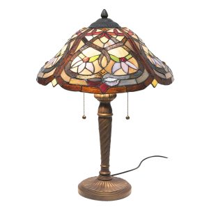 Stolní lampa Tiffany Malai - Ø 40*54 cm E27/2*60W Clayre & Eef  - -