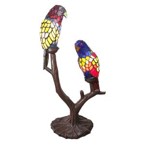 Stolní lampa Tiffany Parrots - 50*24*63 cm Clayre & Eef  - -
