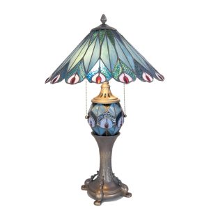 Stolní lampa Tiffany Peacock - Ø 40*68 cm Clayre & Eef  - -