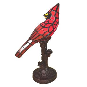 Stolní lampa Tiffany Red Parrot - 15*12*33 cm E14/max 1*25W Clayre & Eef  - -