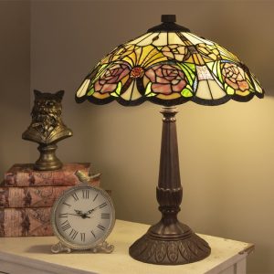 Stolní lampa Tiffany Roses - Ø 44*57 cm  Clayre & Eef  - -