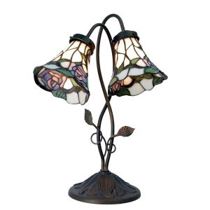 Stolní lampa Tiffany Two roses Clayre & Eef  - -