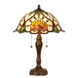 Stolní lampa Tiffany Yellow Garden - Ø 40*50 cm 2x E27 Clayre & Eef  - -