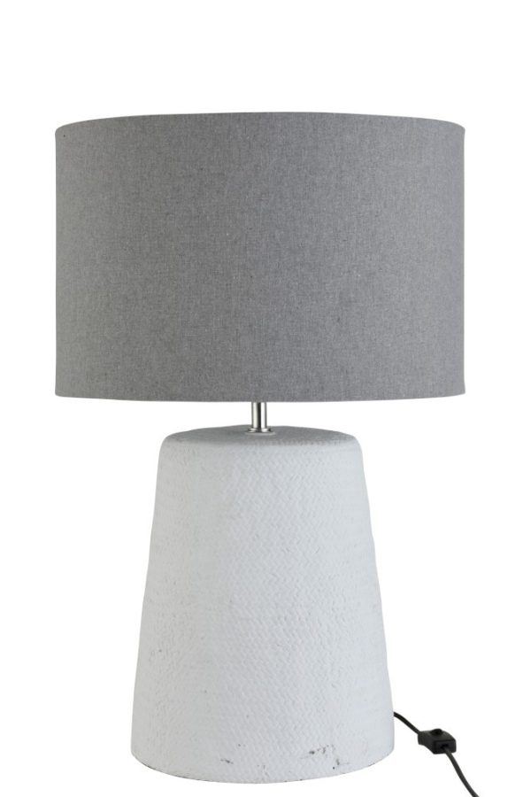 Stolní lampa v šedo-bílé kombinaci Abelle L - Ø 42*64 cm J-Line by Jolipa  - -