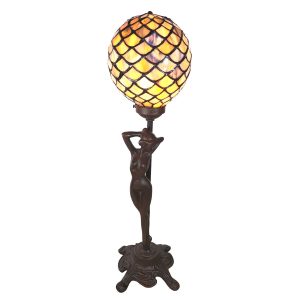 Stolní vitrážová lampa Tiffany Femme - 21*21*51 cm Clayre & Eef  - -
