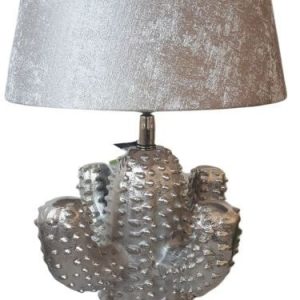Stříbrná kovová stolní lampa Cactus  -Ø 25*43 cm/ E27 Colmore by Diga  - -