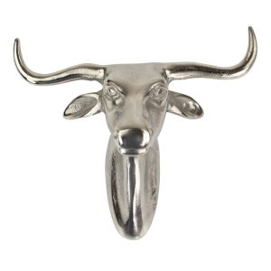 Stříbrná nástěnná dekorace hlava krávy - 24