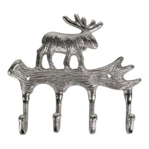 Stříbrný nástěnný věšák s jelenem Brudy - 19*3