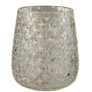 Stříbrný skleněný svícen Mosaic M - Ø15*17