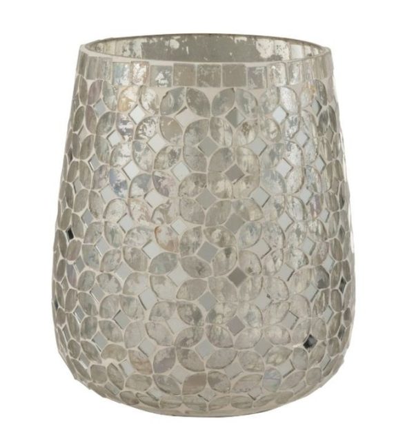 Stříbrný skleněný svícen Mosaic M - Ø15*17