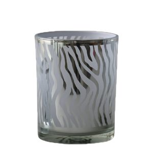 Stříbrný svícen Zebras s motivem zebry - 10*10*12