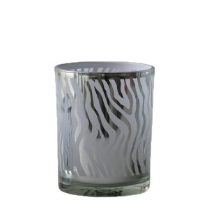 Stříbrný svícen Zebras s motivem zebry - 7*7*8cm Mars & More  - -