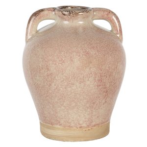 Světle růžová váza Sara s popraskáním a patinou - Ø 16*20 cm Clayre & Eef  - -