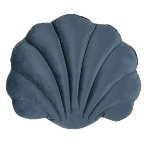 Tmavě modrý polštář ve tvaru mušle Frona - 38*48 cm Clayre & Eef  - -
