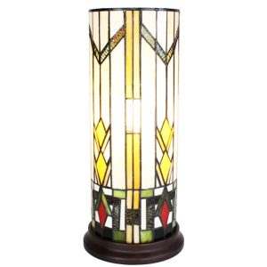 Válcová stolní lampa Tiffany - Ø 18*40 cm E14/max 1*25W Clayre & Eef  - -