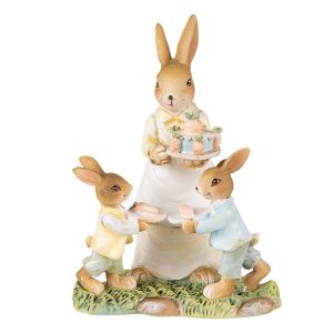 Velikonoční dekorace králičí rodinka - 12*8*15 cm Clayre & Eef  - -