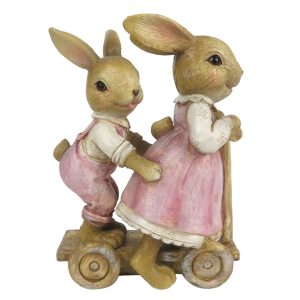 Velikonoční dekorace králíků na koloběžce - 8*4*11 cm Clayre & Eef  - -