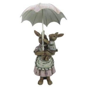 Velikonoční dekorace králíků pod deštníkem - 8*5*12 cm Clayre & Eef  - -