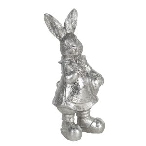 Velikonoční dekorace stříbrného králíka Métallique - 6*6*13 cm Clayre & Eef  - -