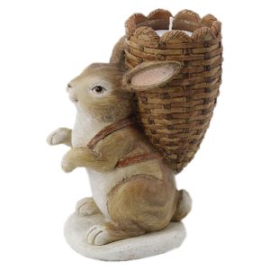 Velikonoční svícen v designu králíka s nůší - 11*7*14 cm Clayre & Eef  - -