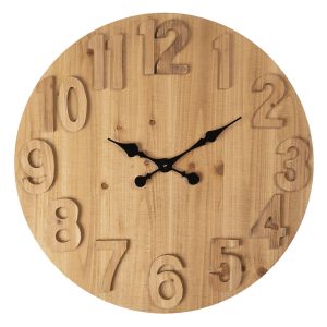 Velké dřevěné nástěnné hodiny Urilla – Ø 70*5 cm / 1*AA Clayre & Eef  - -
