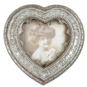 Vintage fotorámeček ve tvaru srdce - 12*12 cm / 9*9 cm Clayre & Eef  - -
