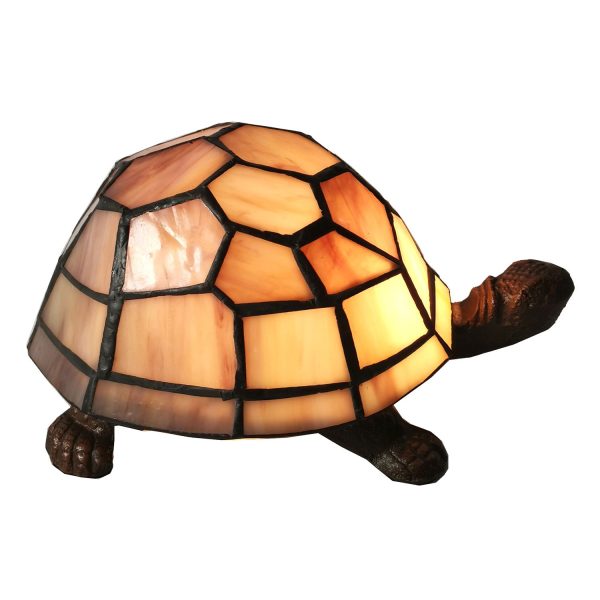 Vitrážová lampa Tiffany Tortoise - 23*14*8 cm E14/max 1*25W Clayre & Eef  - -