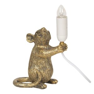 Základna stolní lampa zlatá Myška s patinou - 15*8*19 cm Clayre & Eef  - -