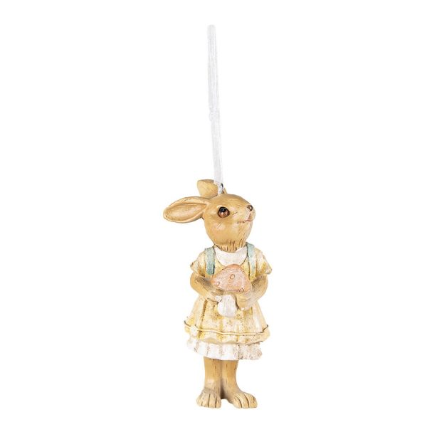 Závěsná dekorace králičí slečna v sukni a brašnou - 4*4*11 cm Clayre & Eef  - -