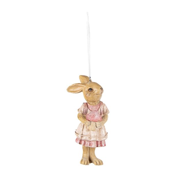 Závěsná dekorace králičí slečna v sukni s brašnou - 4*4*11 cm Clayre & Eef  - -