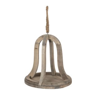 Závěsná dřevěná dekorace ve tvaru zvonu - Ø 24*24 cm Clayre & Eef  - -